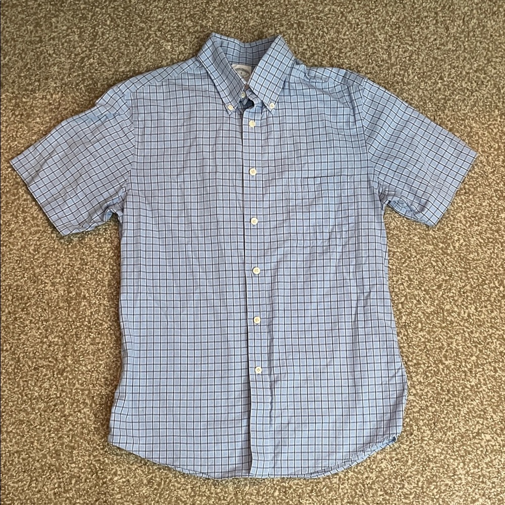 Brooks Brothers Regent Slim Fit Plaid Short Sleeve Button Down Shirt